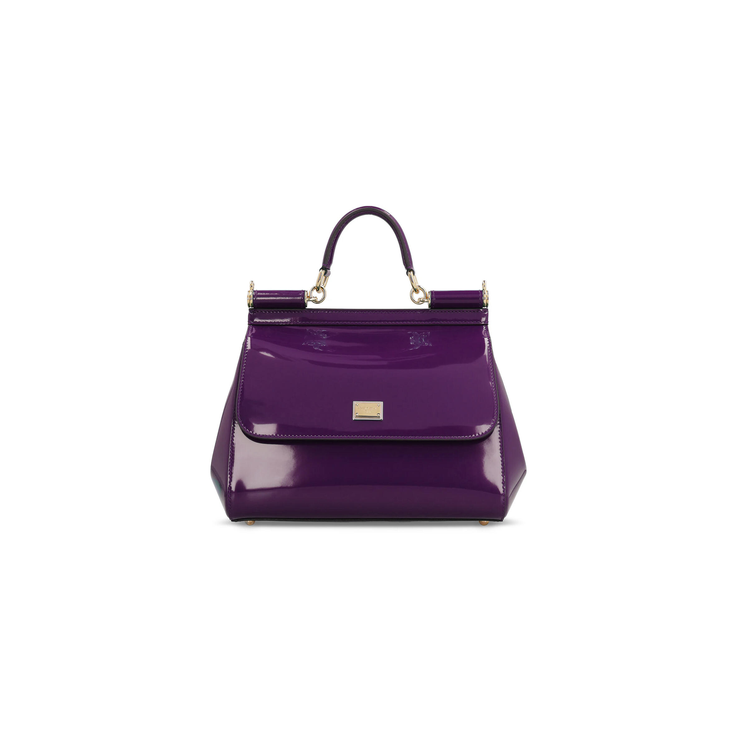 d01ce Gab*a*a sicily dauphine handbag patent leather bb6002 (25*21.5*14cm)